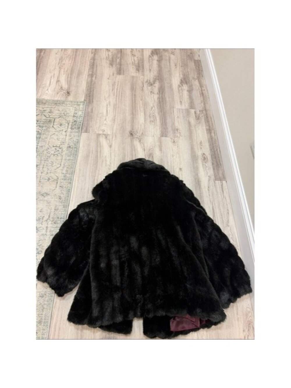 Vintage Monterey Fashions 80/90s faux mink coat black size large - Picture 9 of 9